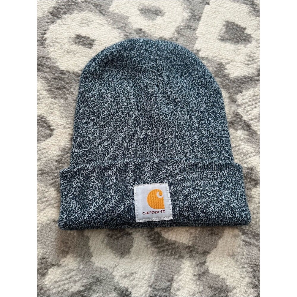 Carhartt Beanie Light Heather Blue Marled Workwear Winter Cotton Hat Warm